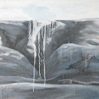 Cape Turtle Dove (Disappearance).  2009. Oil, acrylic and charcoal on canvas.  24 x 36